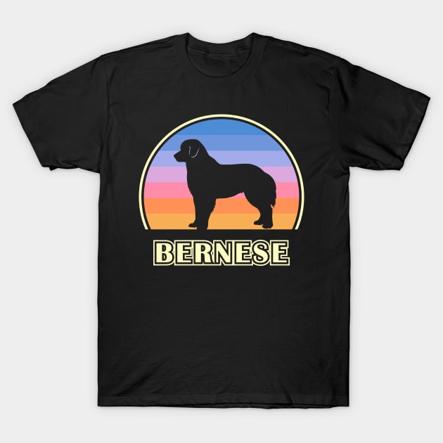 Bernese Mountain Dog Vintage Sunset Dog T-Shirt by millersye